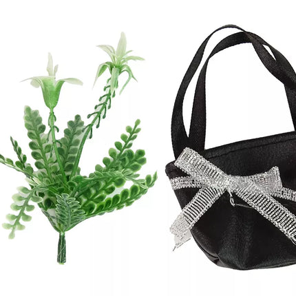 Modelis lėlė Emily su rankine ir gėlėmis