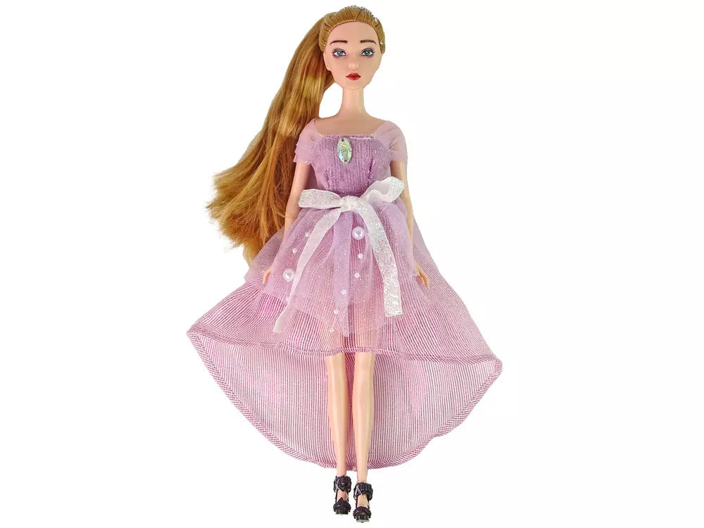 Ilgaplaukė lėlė Emilija su katinu ir gėlėmis