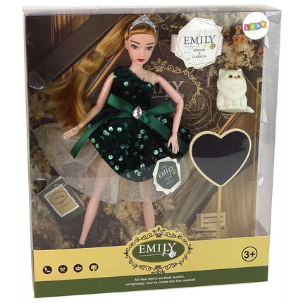 Lėlė Emilija su baltu kačiuku