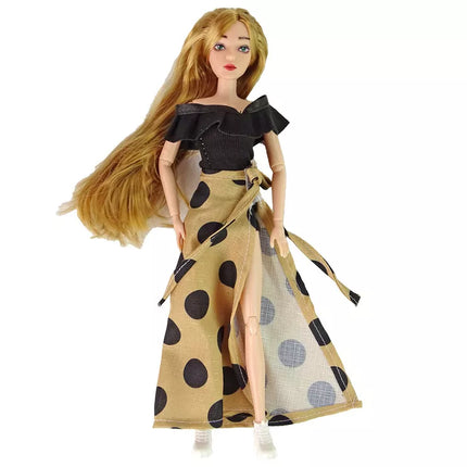 Ilgaplaukė lėlė Emily su katinu ir rožėmis