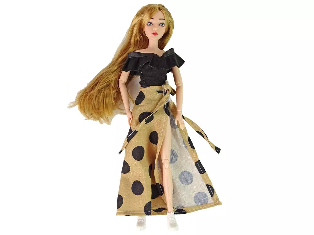 Ilgaplaukė lėlė Emily su katinu ir rožėmis