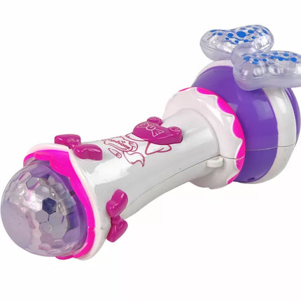 Rožinis/violetinis pasakų mikrofonas mažam atlikėjui
