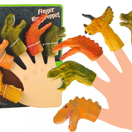 Dinozaurų formos pirštų lėlyčių rinkinys 5 vnt
