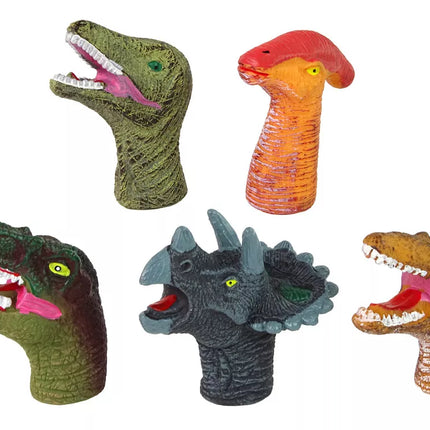 Spalvoti dinozaurų formos pirštų lėlės