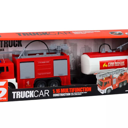 Gaisrinės automobilis su priekaba