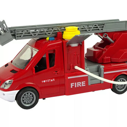 Raudonas gaisrinės sunkvežimis