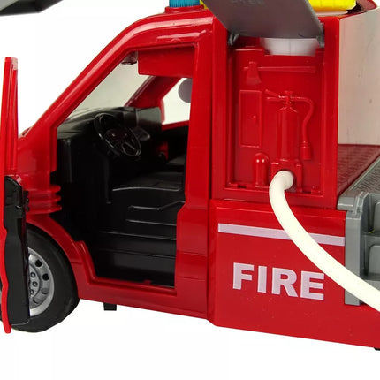 Raudonas gaisrinės sunkvežimis