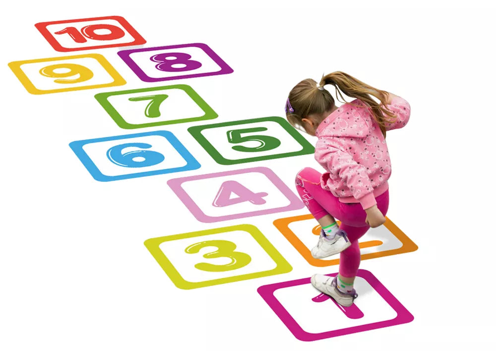 Grindų lipdukai su skaičiais nuo 1 iki 10