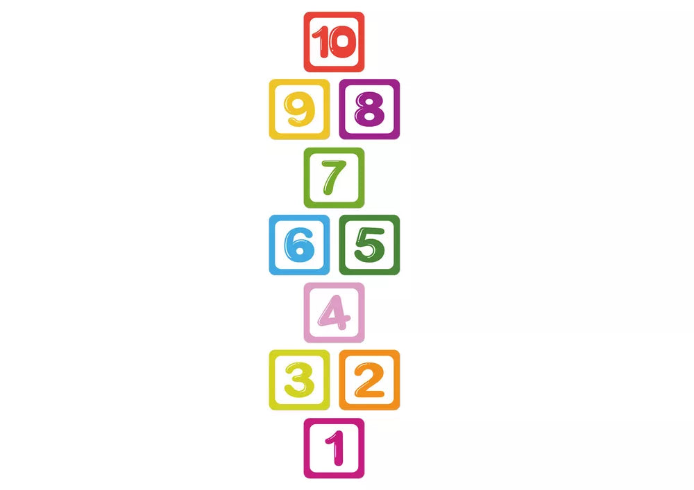 Grindų lipdukai su skaičiais nuo 1 iki 10