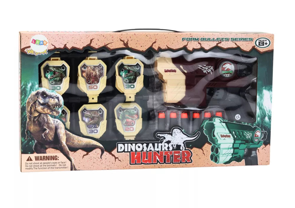 Šaudymo rinkinys su kulkomis ir dinozaurų taikiniais