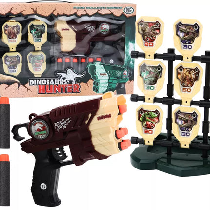 Šaudymo rinkinys su kulkomis ir dinozaurų taikiniais