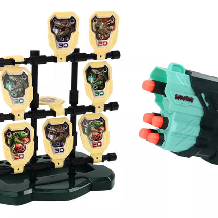 Šaudymo rinkinys su šautuvu ir dinozaurų taikiniu