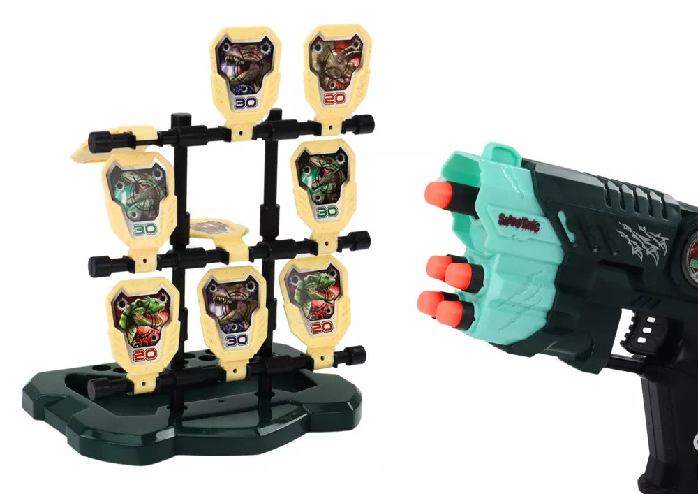 Šaudymo rinkinys su šautuvu ir dinozaurų taikiniu