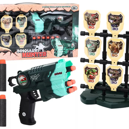 Šaudymo rinkinys su šautuvu ir dinozaurų taikiniu