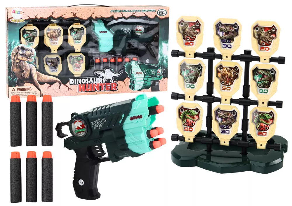 Šaudymo rinkinys su šautuvu ir dinozaurų taikiniu