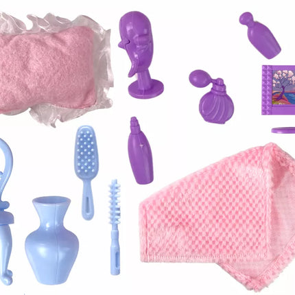 Sulankstomas didelis lėlių namelis su įvairias baldai