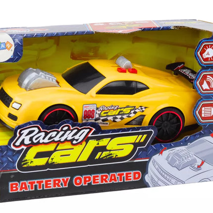 Geltonas sportinis automobilis