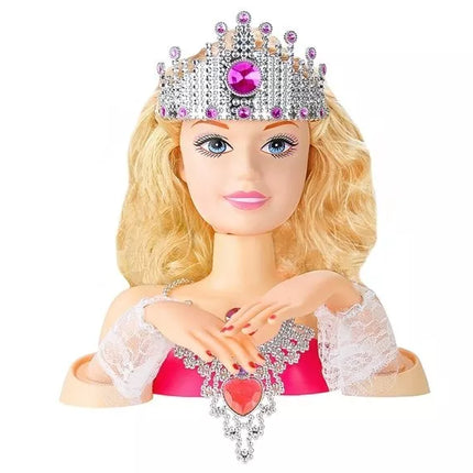 Manekeno galva su karūna ir priedais