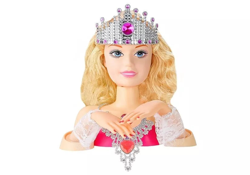 Manekeno galva su karūna ir priedais