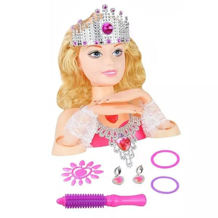 Manekeno galva su karūna ir priedais