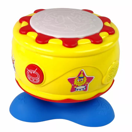 Geltonas didelis interaktyvus muzikinis būgnas su šviesomis