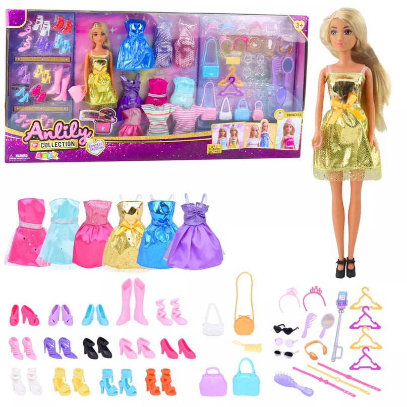 Didelis Anlily lėlių rūbų rinkinys
