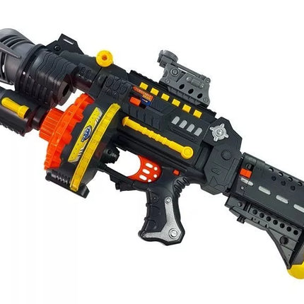 Pistoletas-šautuvas su putplasčio strėlytėmis ir taikiniu