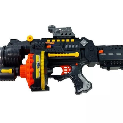 Pistoletas-šautuvas su putplasčio strėlytėmis ir taikiniu