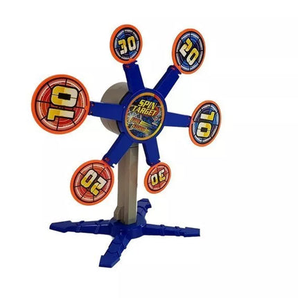 Raudonas šautuvas su taikiniu ir šoviniais