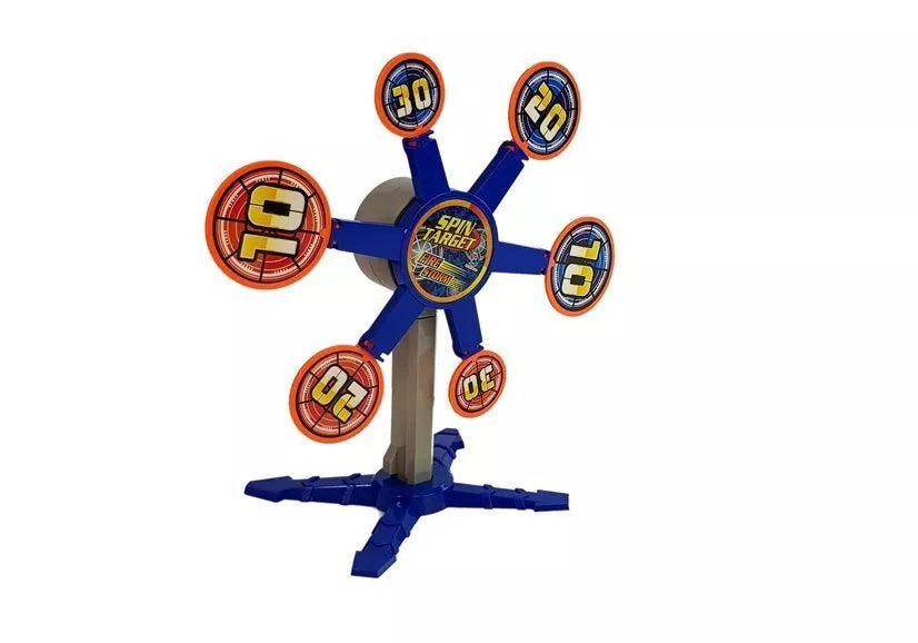 Raudonas šautuvas su taikiniu ir šoviniais