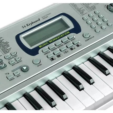 Sidabrinė klaviatūra su mikrofonu ir LCD ekranau