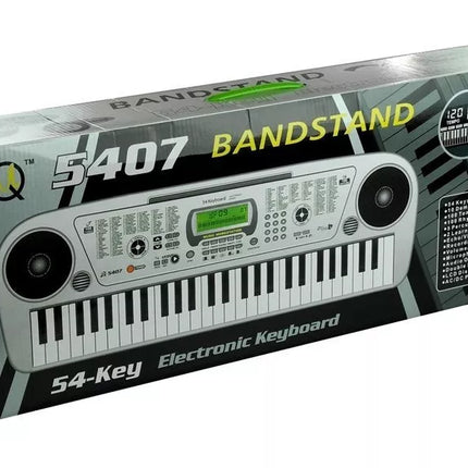 Sidabrinė klaviatūra su mikrofonu ir LCD ekranau