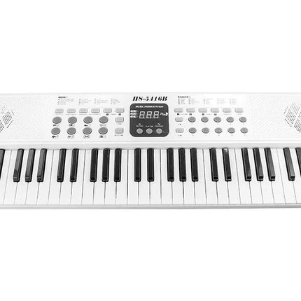 Baltas elektrinis pianinas su USB mikrofonu