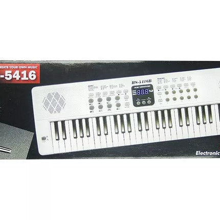 Baltas elektrinis pianinas su USB mikrofonu