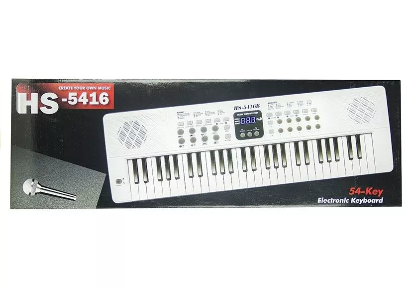 Baltas elektrinis pianinas su USB mikrofonu