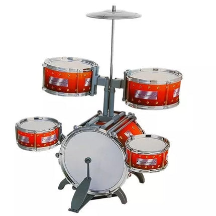 Vaikų muzikos būgnų rinkinys su 5 būgnais ir kėdute