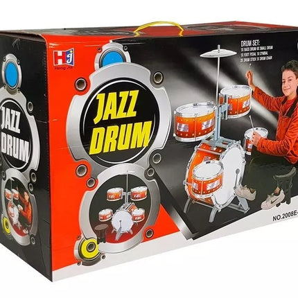 Vaikų muzikos būgnų rinkinys su 5 būgnais ir kėdute