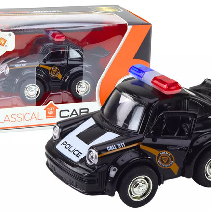 Klasikinis juodas policijos automobilis