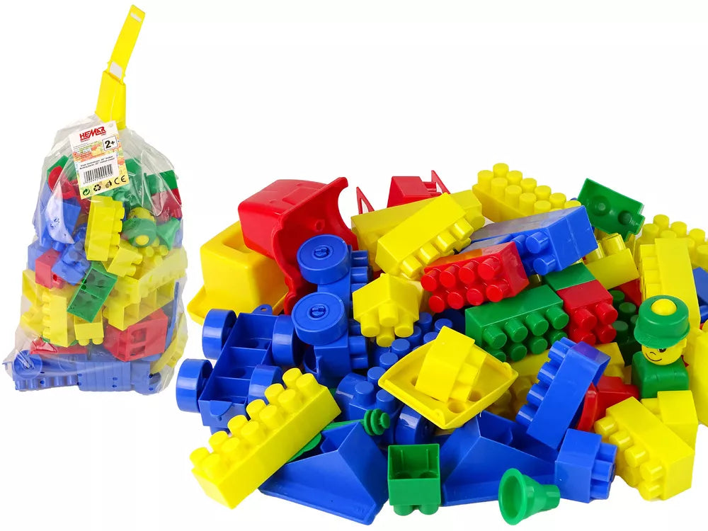 Spalvotos konstravimo kaladėlės 80 detalių