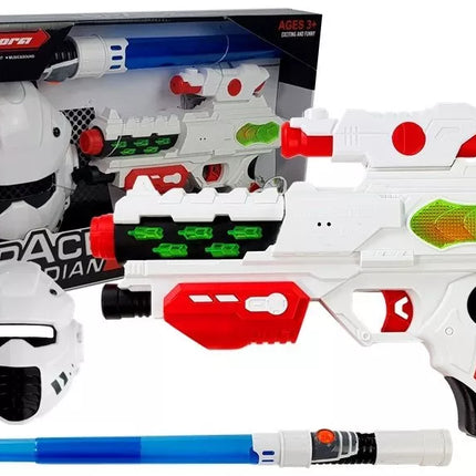 Kosminių ginklų rinkinys su kardu ir kauke