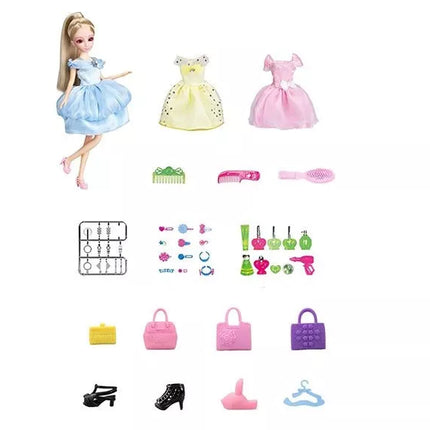 Lėlės modelis ir drabužių rinkinys