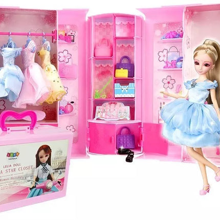 Lėlės modelis ir drabužių rinkinys