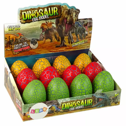 Dideli dinozaurų kiaušiniai ir dinozaurai 8 cm