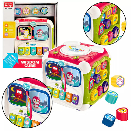 Didelis daugiafunkcis edukacinis kubas-pianinas