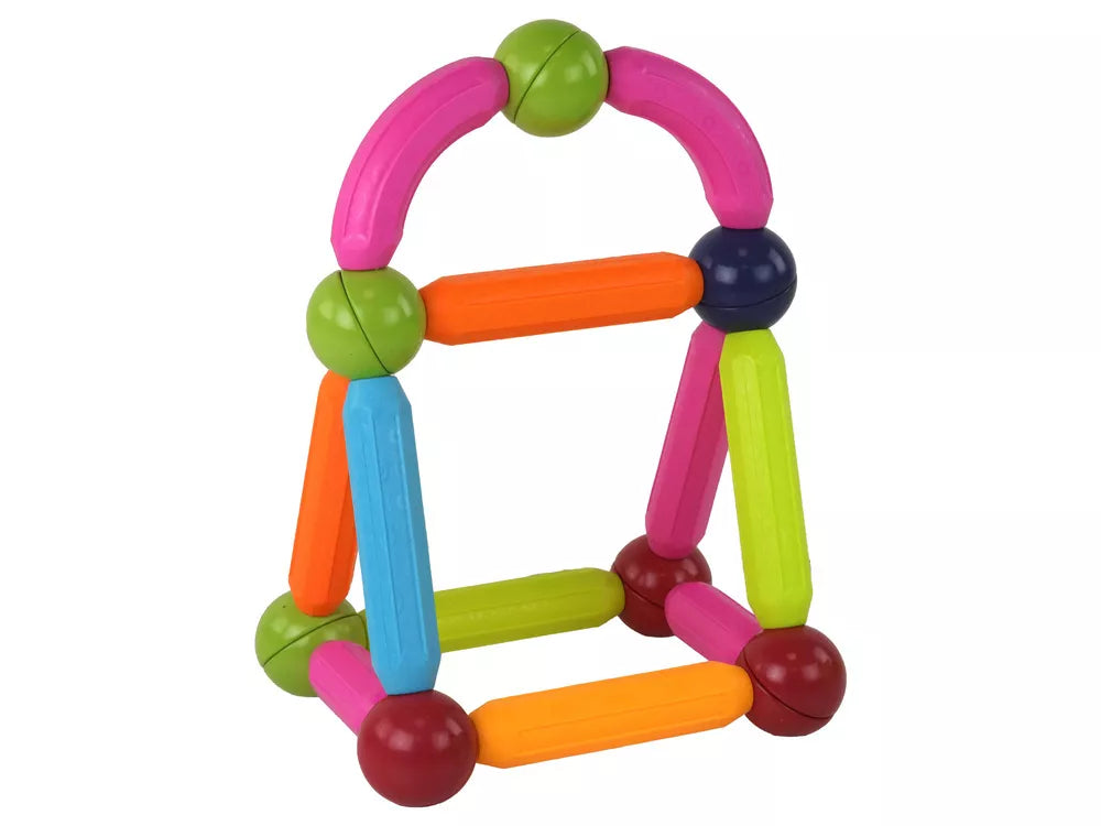 Didelis magnetinių kaladėlių rinkinys dėkle, 64 elementai