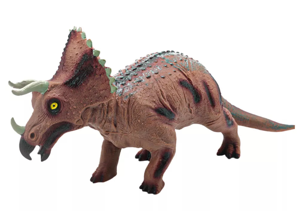 Didelė rudo Triceratops dinosauro figurėlė su garso efektu