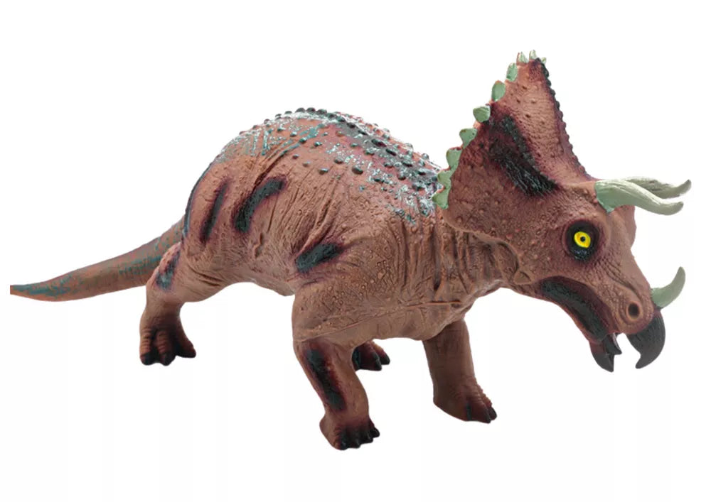 Didelė rudo Triceratops dinosauro figurėlė su garso efektu