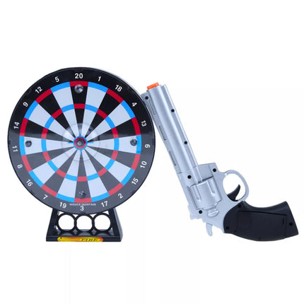 Lazerinis revolverio pistoletas su taikiniu