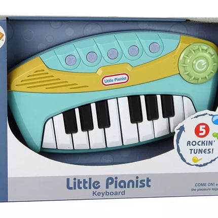 Šviesiai mėlynas mažas interaktyvus pianinas