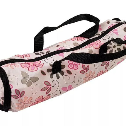 Rožinė lėlės lovytė su gėlėmis